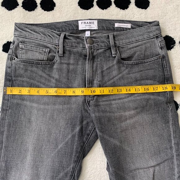 Frame Denim Jeans L'Homme Straight Badlands Charcoal Grey Denim - Picture 9 of 13